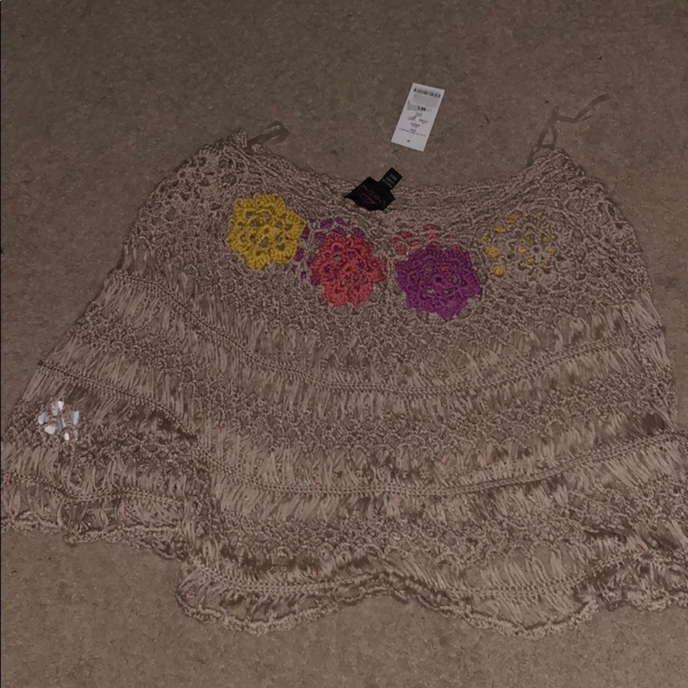 Bebe Crop Sweater Poncho- Style
